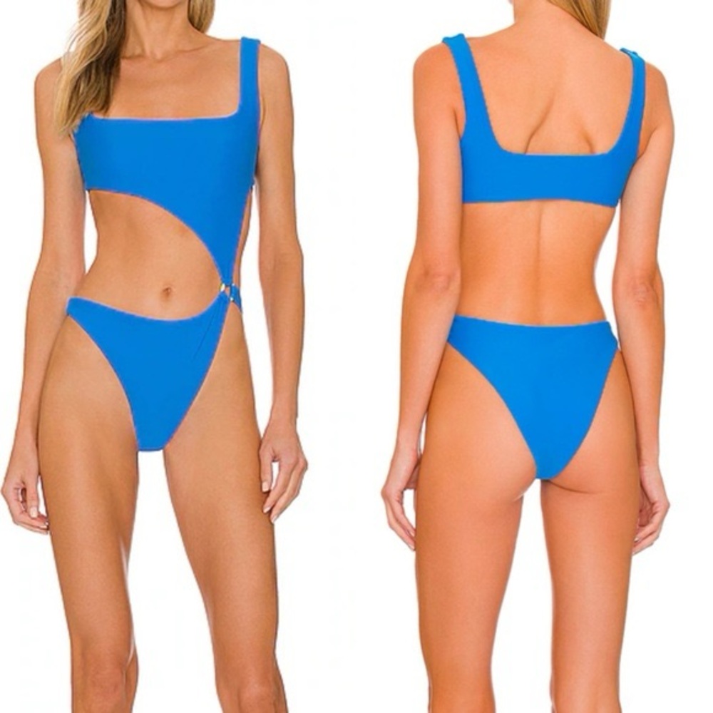 Camila Coelho Risa One Piece Monokini Swimsuit in Oasis Blue